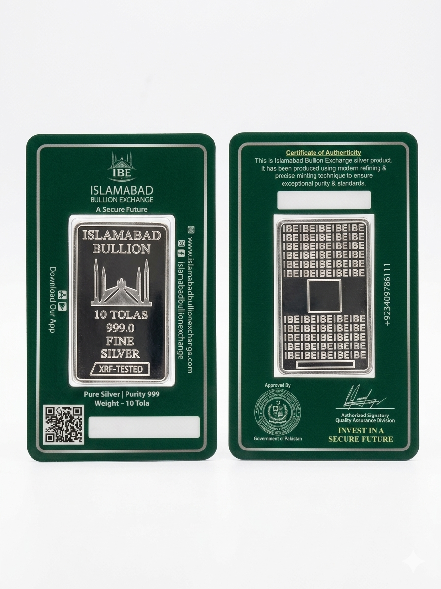 10-Tola Silver Bar (IBE Verified)